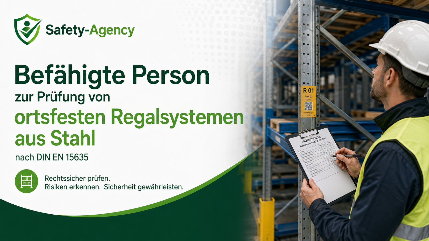 Befähigte Person zur Prüfung von ortsfesten Regalsystemen aus Stahl nach DIN EN 15635