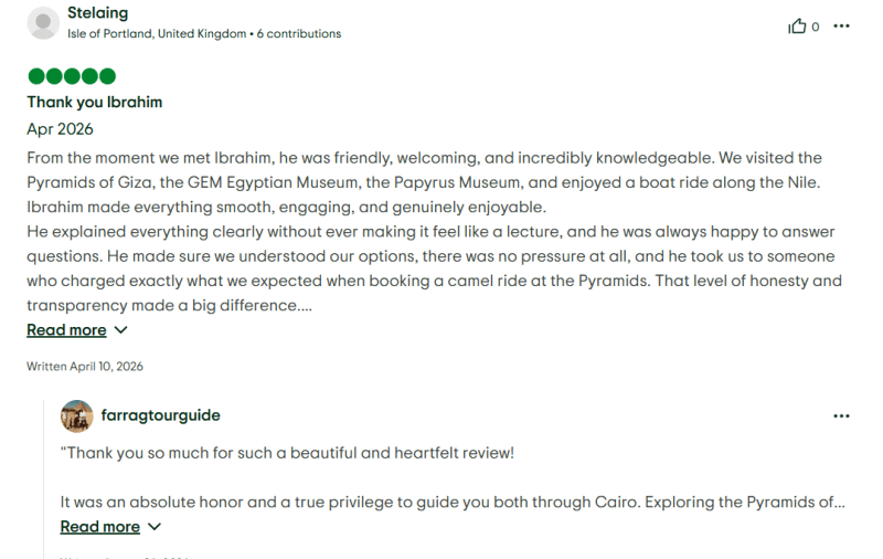 Screenshot of a Tripadvisor review by Stelaing from Isle of Portland