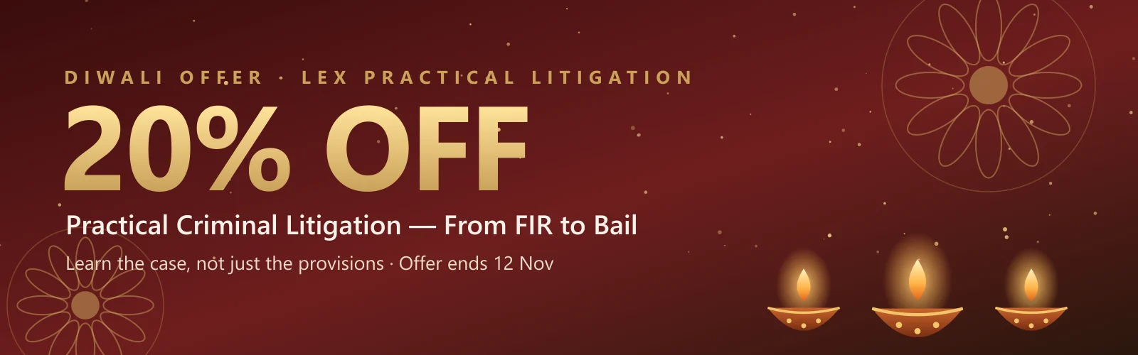 Diwali offer — FIR to Bail course at ₹1,999 (was ₹4,999)
