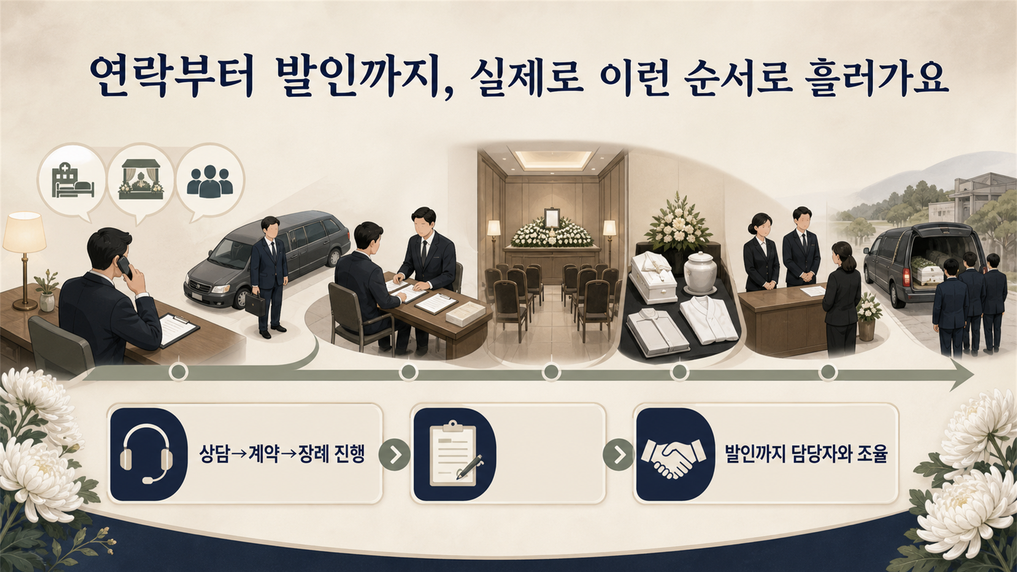상조 당일 이용, 진행 순서와 변경 절차에 관한 질문 - 가효상조 장례 가이드 상조 당일 이용, 진행 순서와 변경 절차에 관한 질문