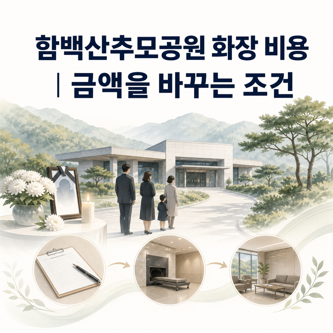 함백산추모공원 화장 비용 관련 시설 사용료·추가 가능 항목 체크 포인트 - 가효상조 장례 가이드 함백산추모공원 화장 비용 관련 시설 사용료·추가 가능 항목 체크 포인트