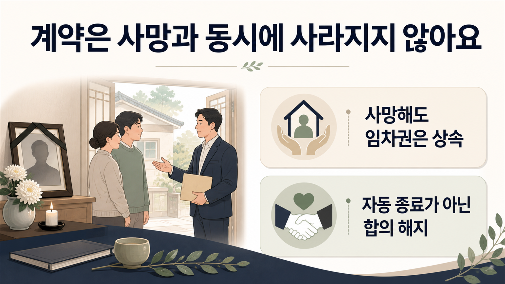 사망자 임대차 계약 해지에서 자주 묻는 처리 기한과 변경 절차 - 가효상조 장례 가이드 사망자 임대차 계약 해지에서 자주 묻는 처리 기한과 변경 절차