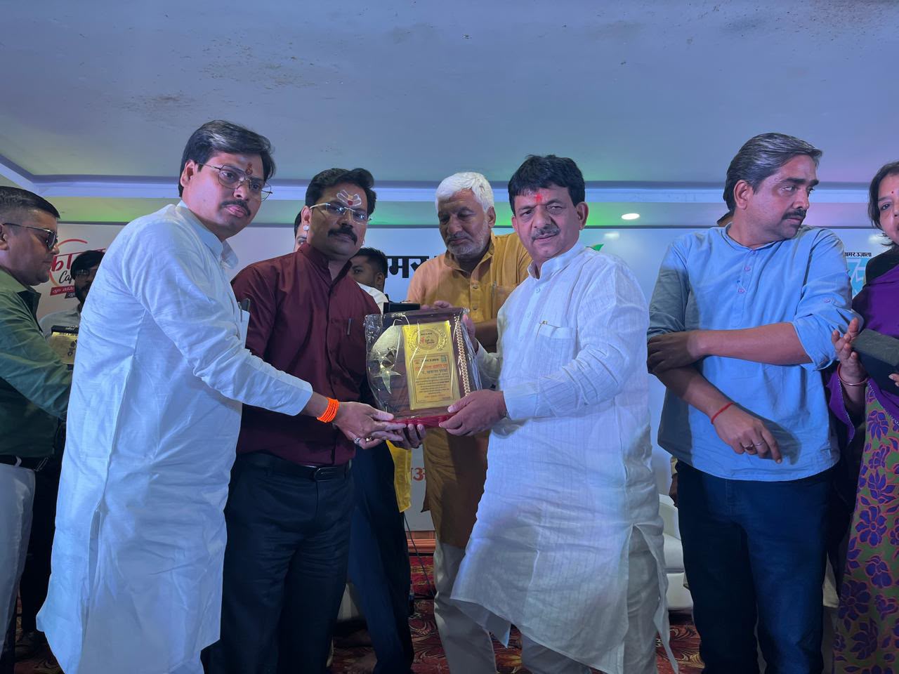 Ayurveda Dr Sajna Receving award for excellence in ayurveda