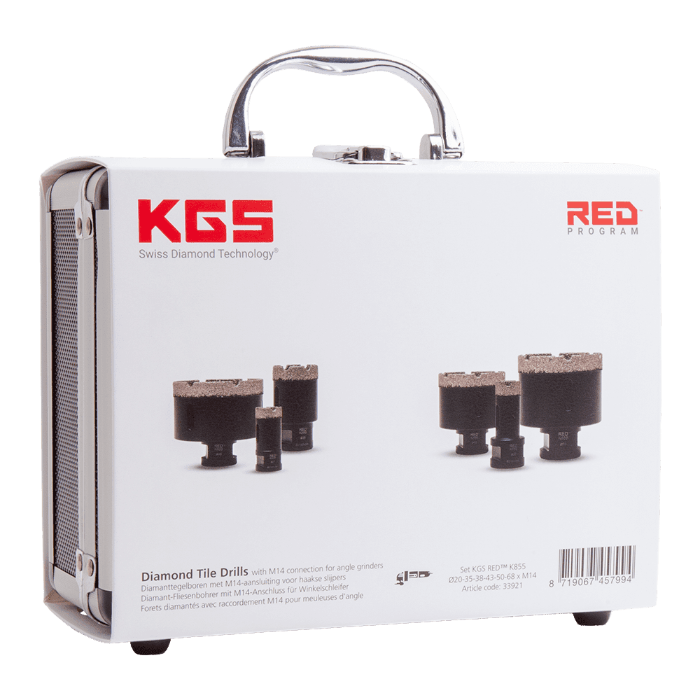 KGS_RED_K855_Diamond_Tile_Drills_case