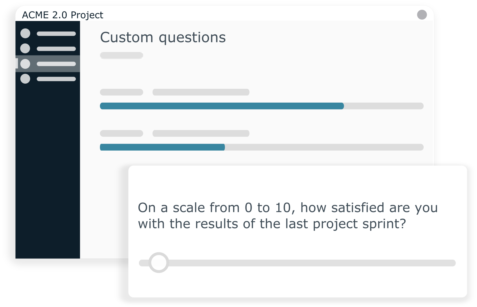 Create your own questions with the custom poll function and gather specific feedback