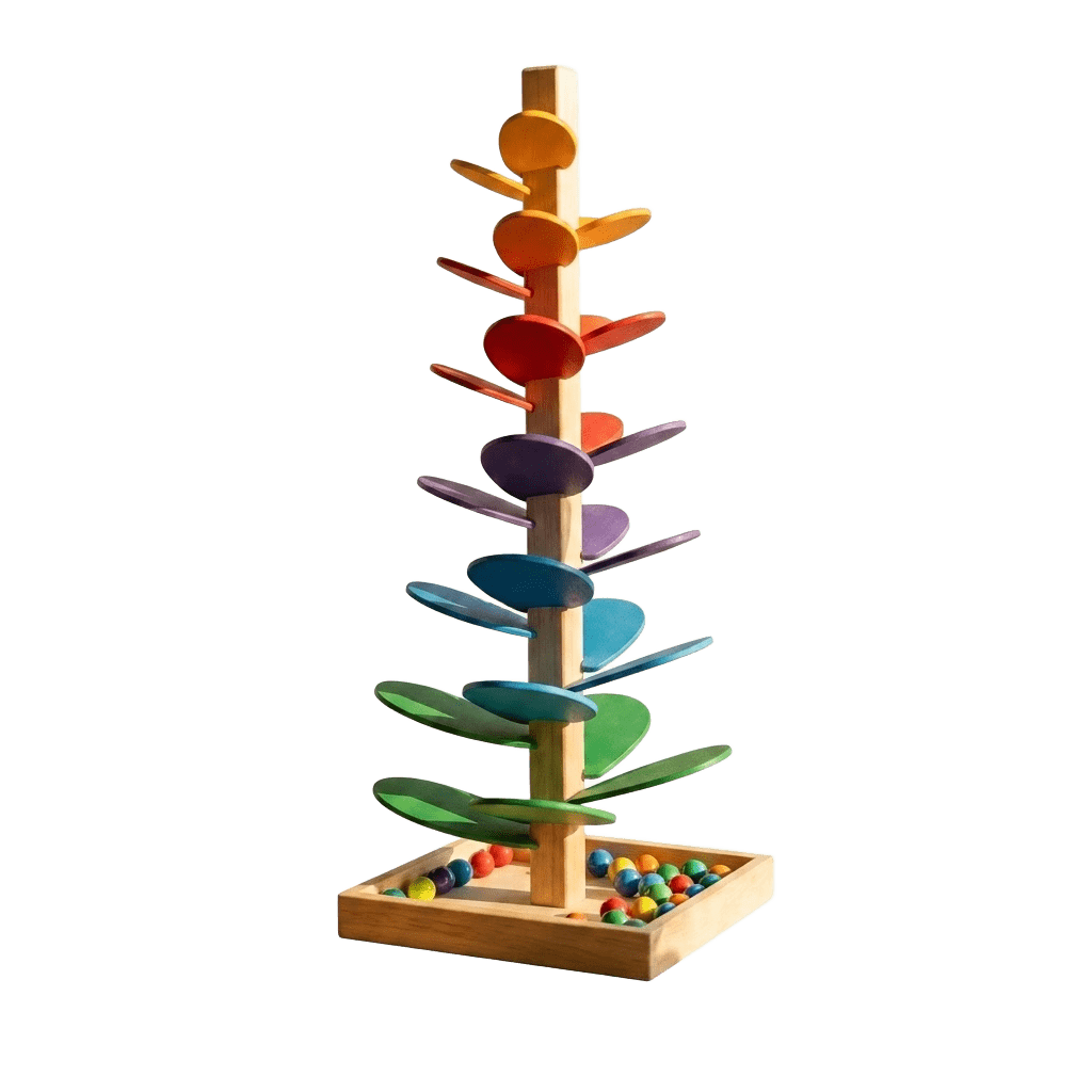 Natural wood rocking horse toy for kids playroom decor