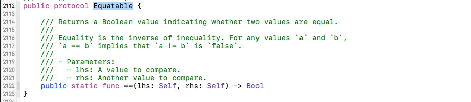 protocol Equatable