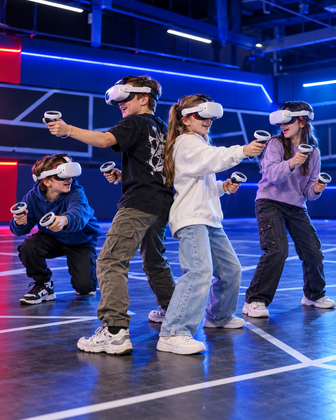 Дети проходят командную VR-миссию в WARPOINT