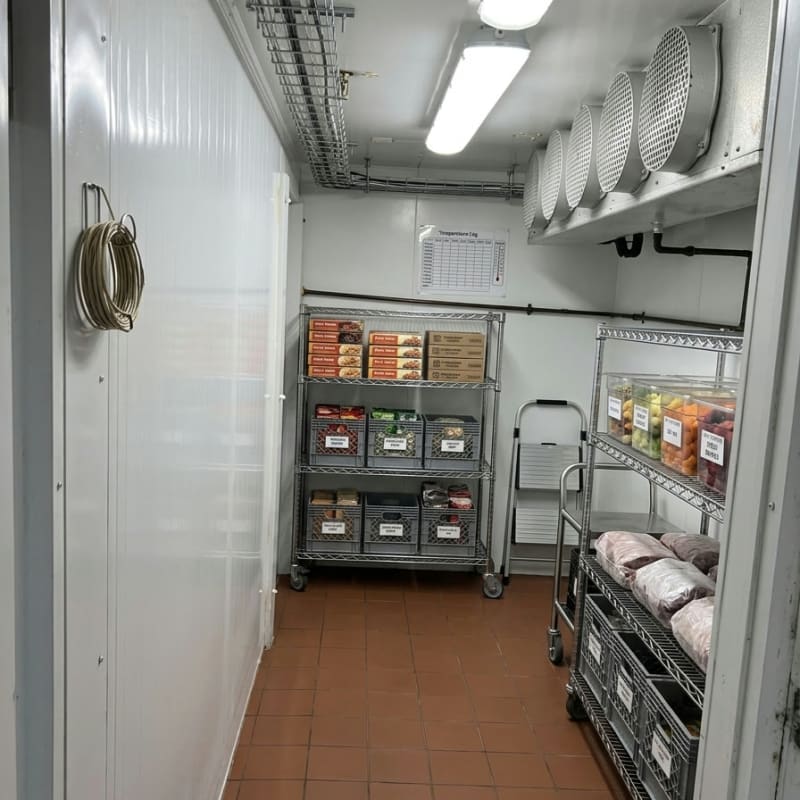 Stocked commercial freezer