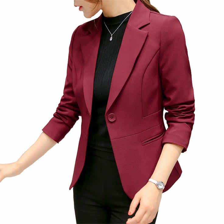 Black Women Blazer 2020 Formal Blazers Lady Office Work Suit Pockets Jackets Coat Slim Black Women Blazer Femme Jackets Femme