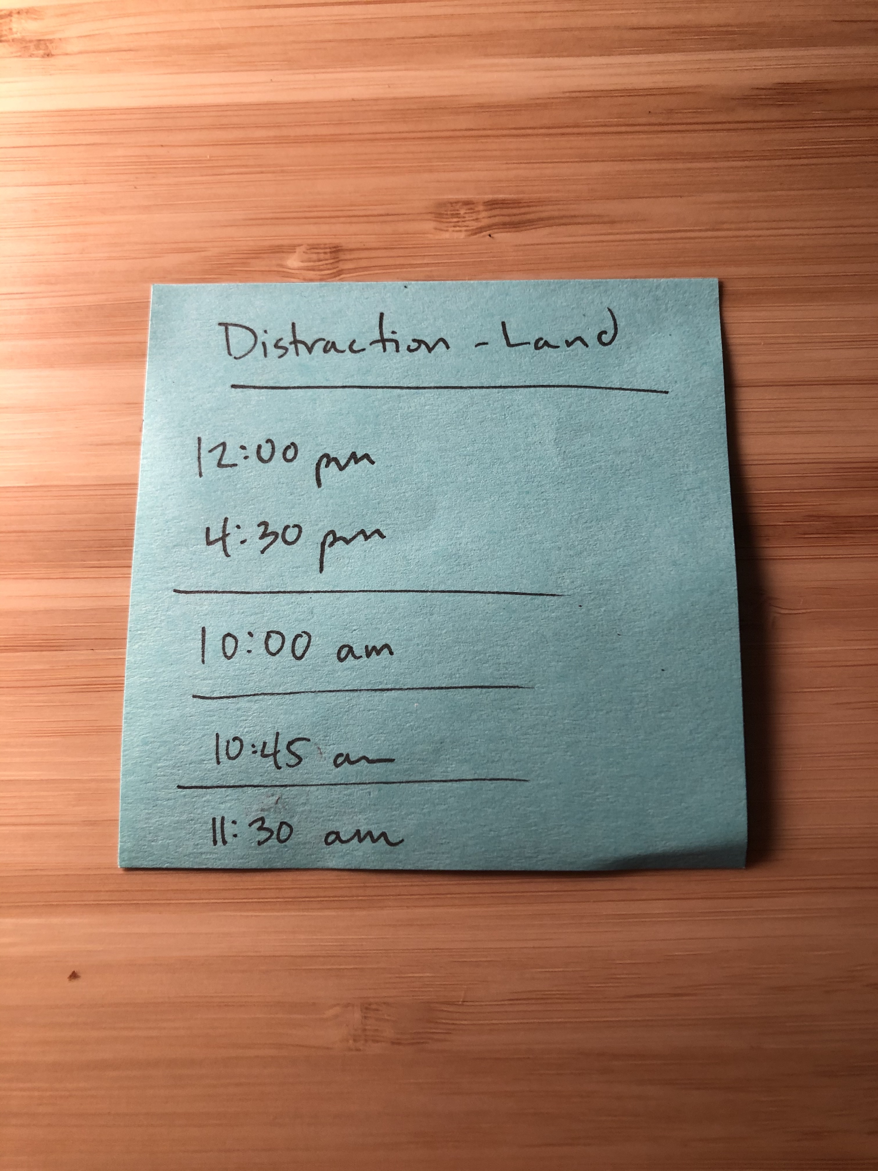 Distraction Land Sticky Note