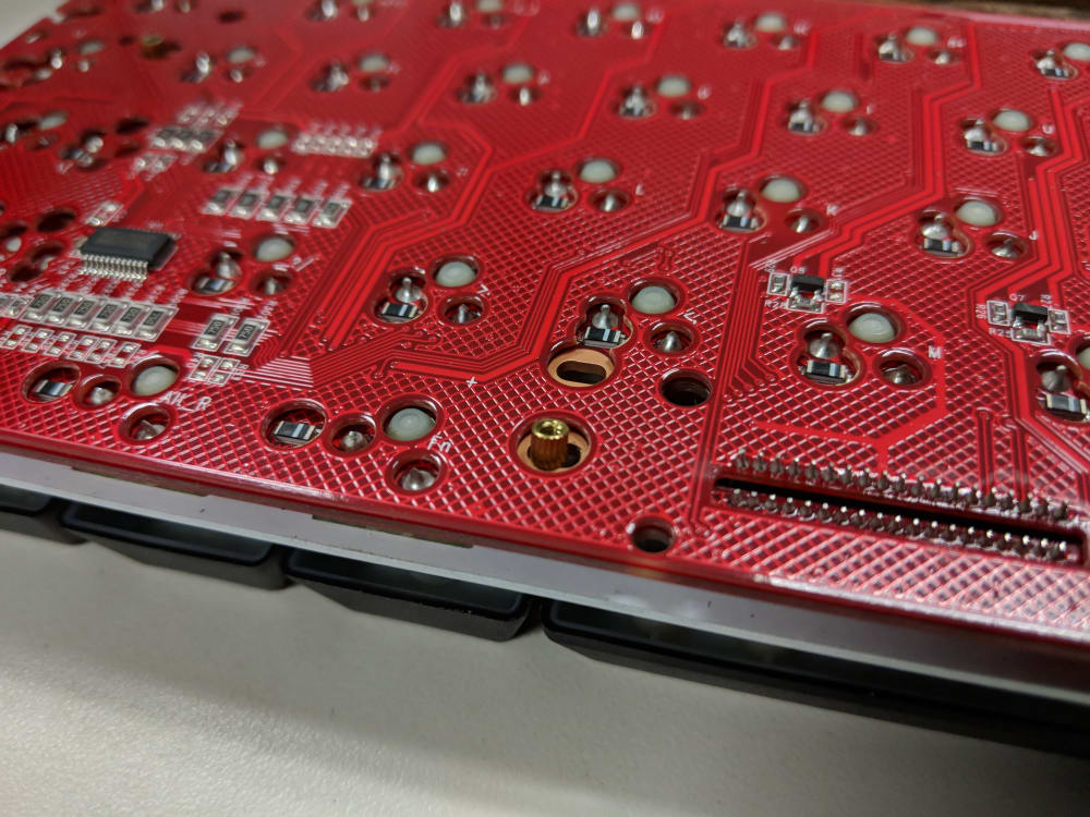 Red Printed Circuit Board with 3-pin Switch Sockets