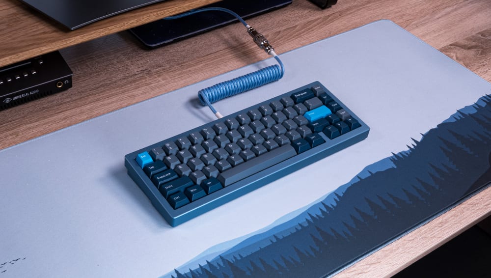 TG67 V2 mechanical keyboard in blue with PolyCaps Whale PBT keycaps