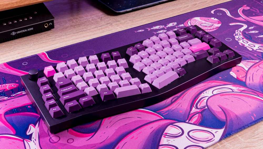 Purple Q10 with Octopus Keycaps