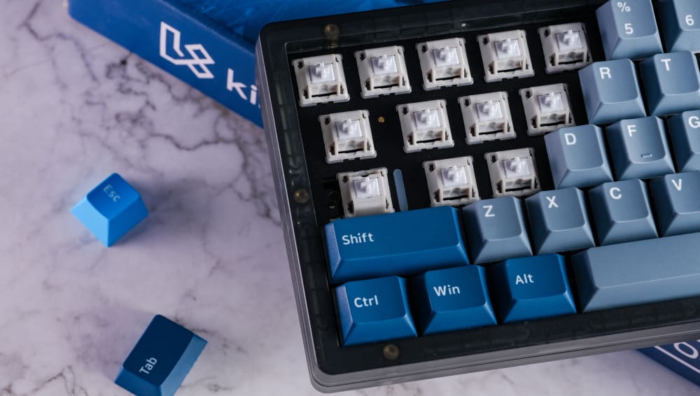 Husky Linear Switches and PolyCaps Whale Keycaps