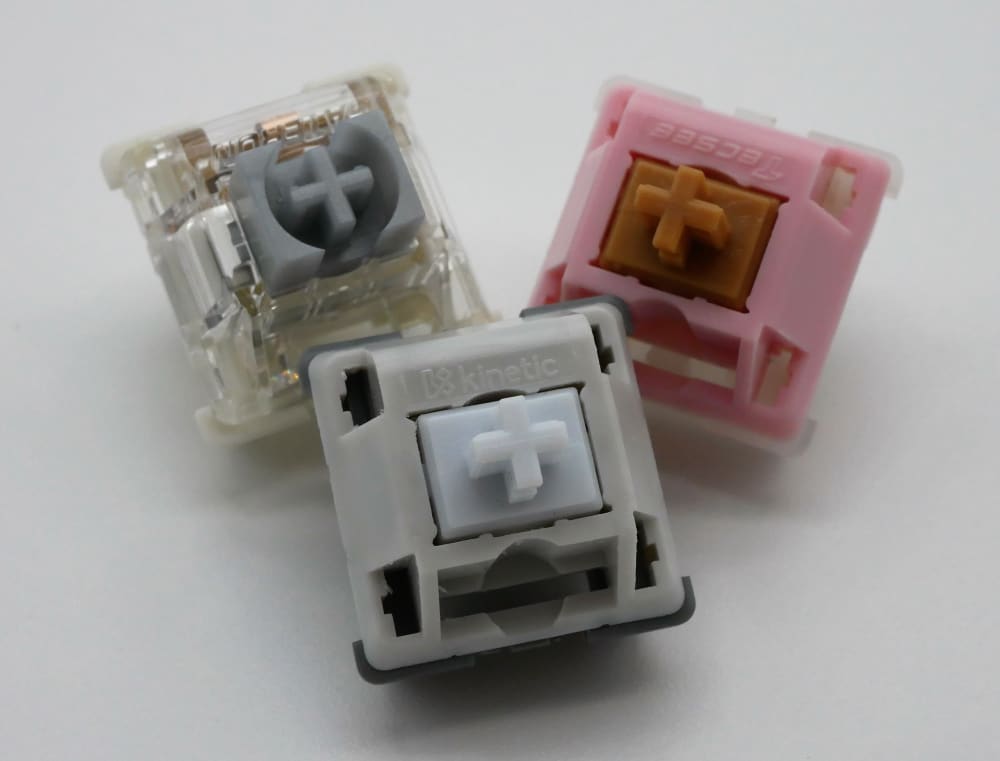 Switches with multi-stage springs: Gateron Pro 2.0 Silver, Neopolitan Ice Cream, Husky Linear