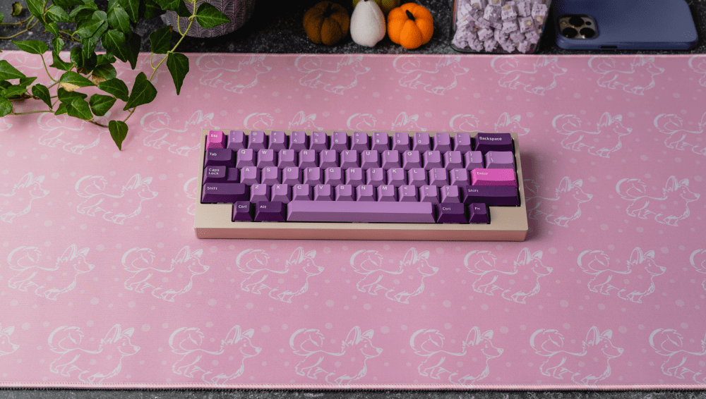 Purple + Pink Scheme Desk Set Up