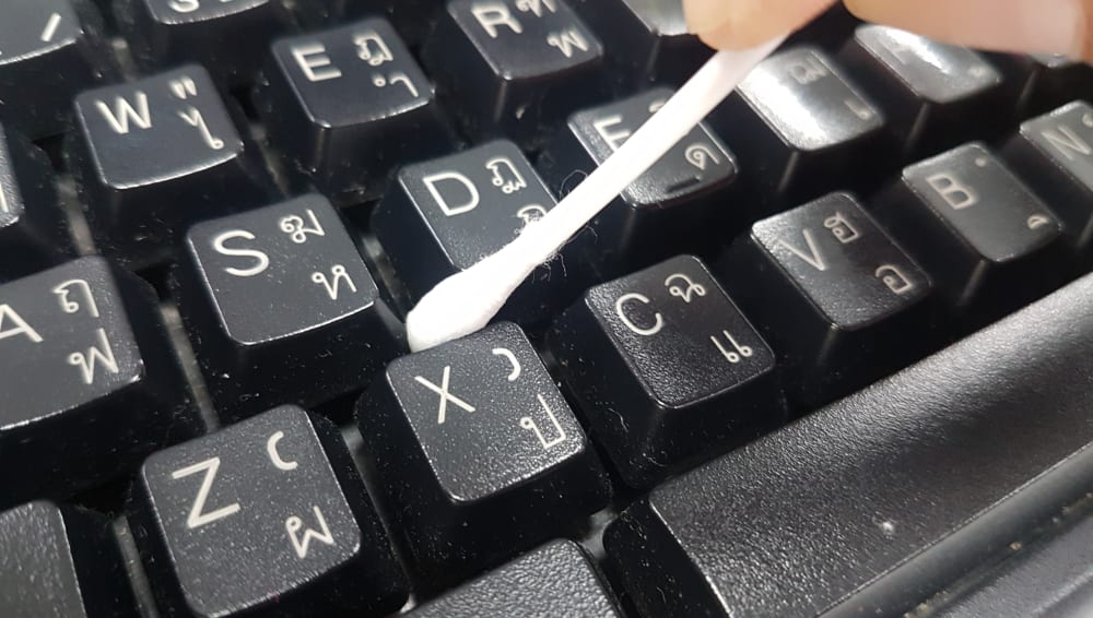 Cotton Swab to Keyboard