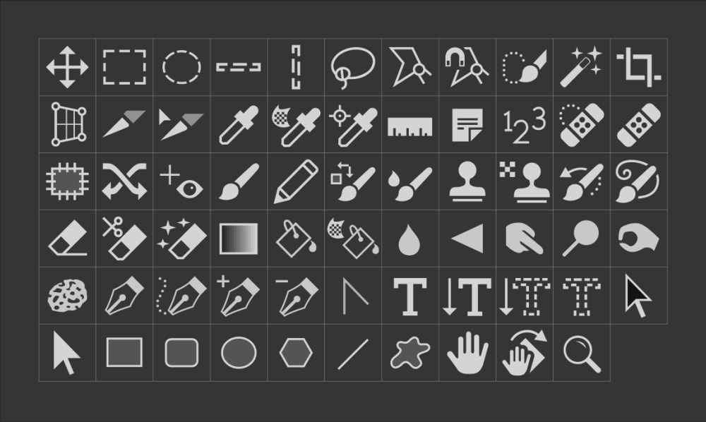 Common Graphic Designer Icons