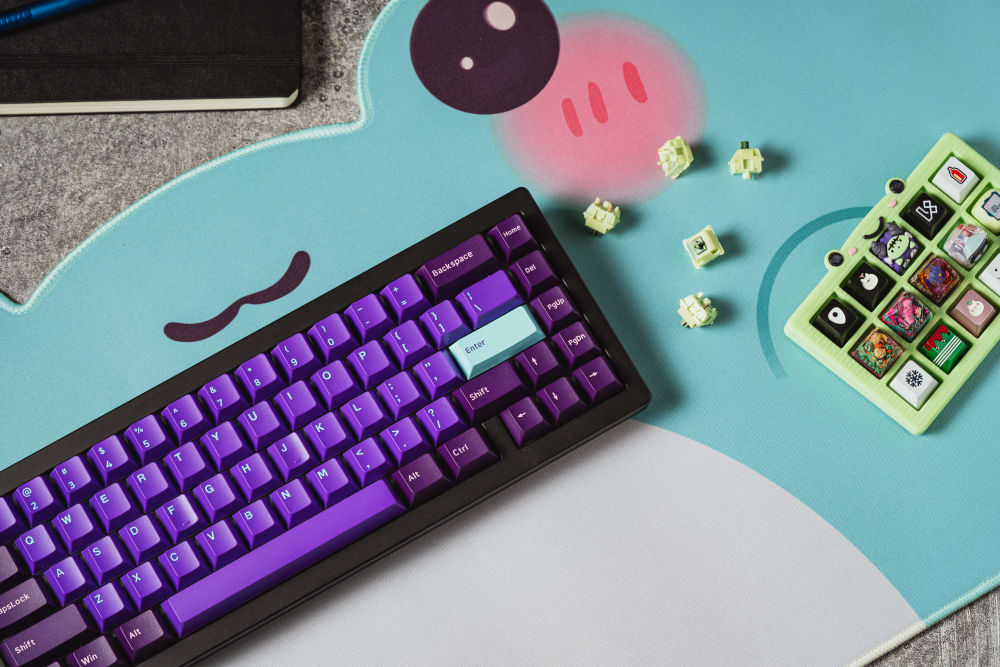 TG67 V2 with Galaxy PBT Keycaps and Froggy Desk Mat