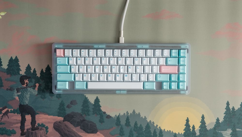 GMK Keycaps on Sierra Sunrise Mat