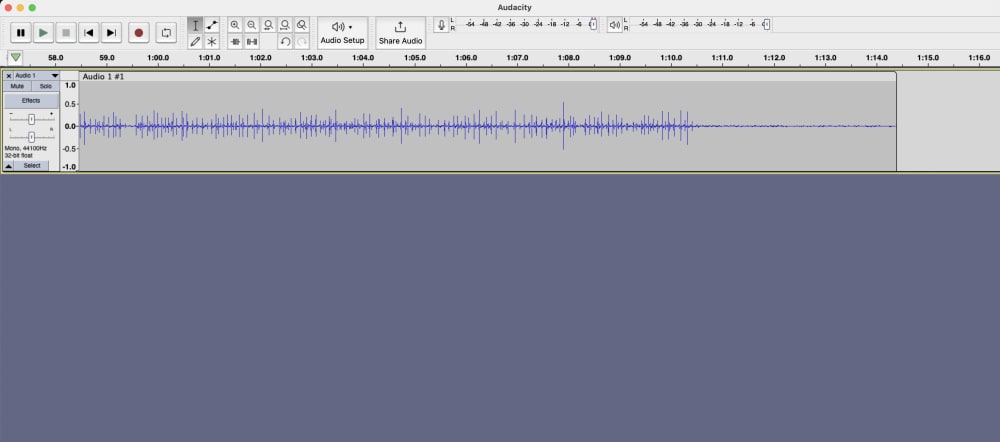 Screenshot of Audacity Interface