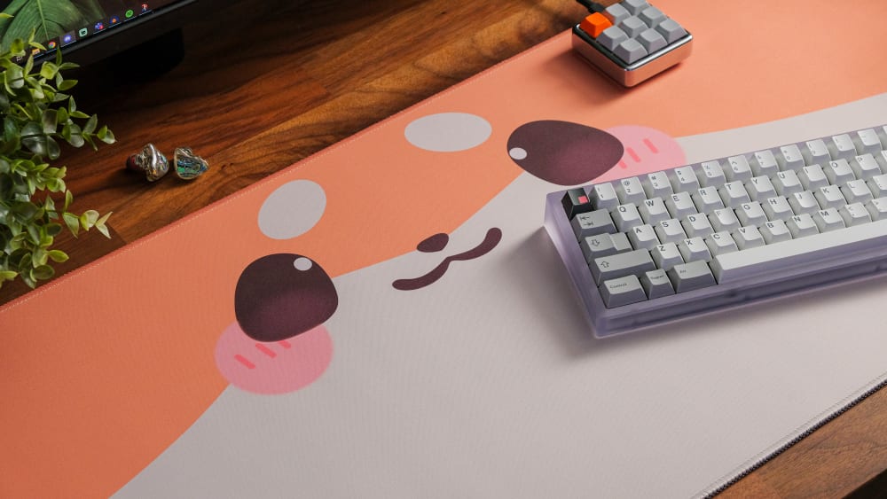 Pink Corgi Desk Mat