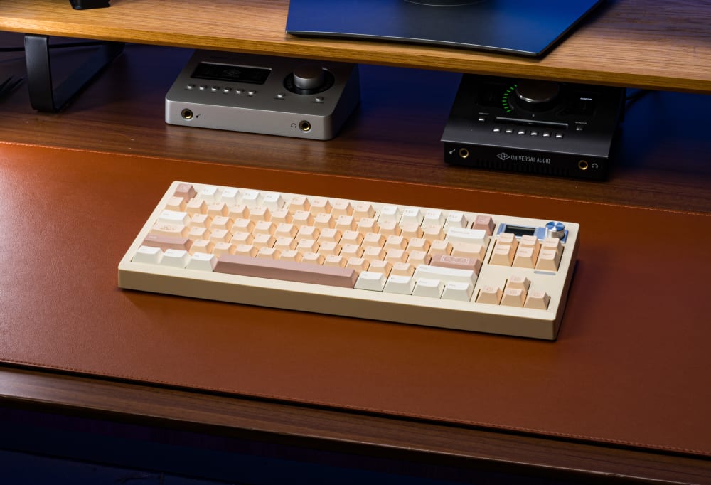 GMK87 Custom Mechanical Keyboard on Desk