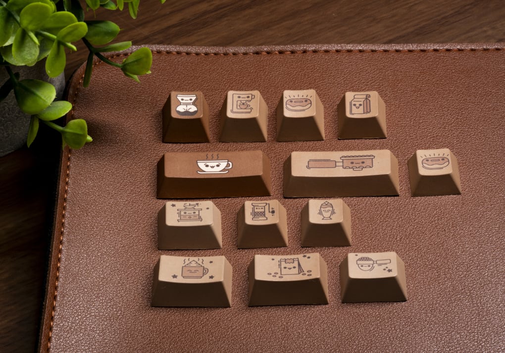 PolyCaps Coffee Shop V2 PBT Keycaps | Kinetic Labs