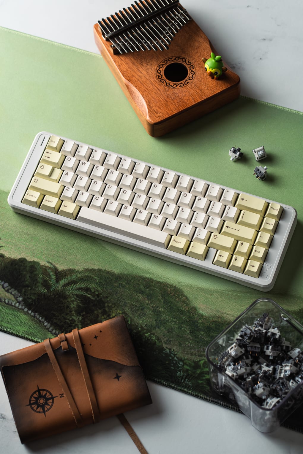 Bamboo desk mat top