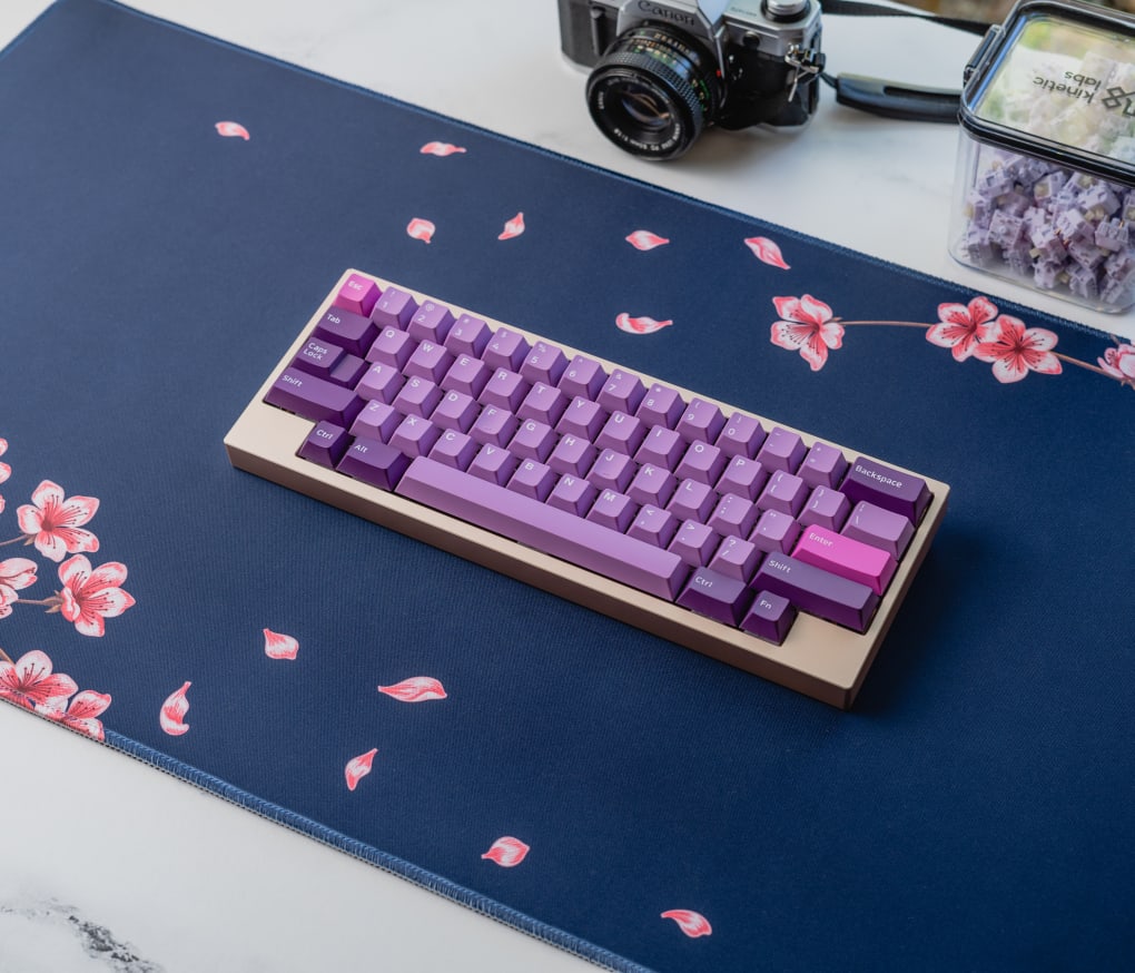 Navy Blossom XL Desk Mat Mouse Pad