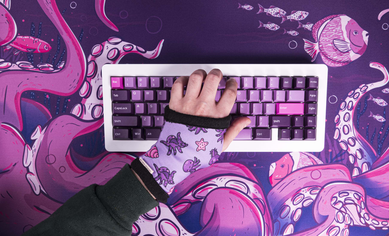 Typing Gloves Octopus Themed