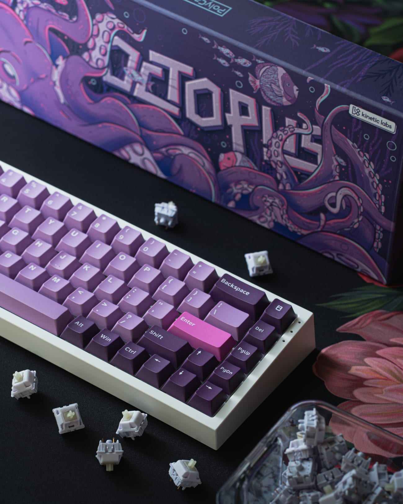 PolyCaps Octopus PBT Double-Shot Keycaps for Keyboards