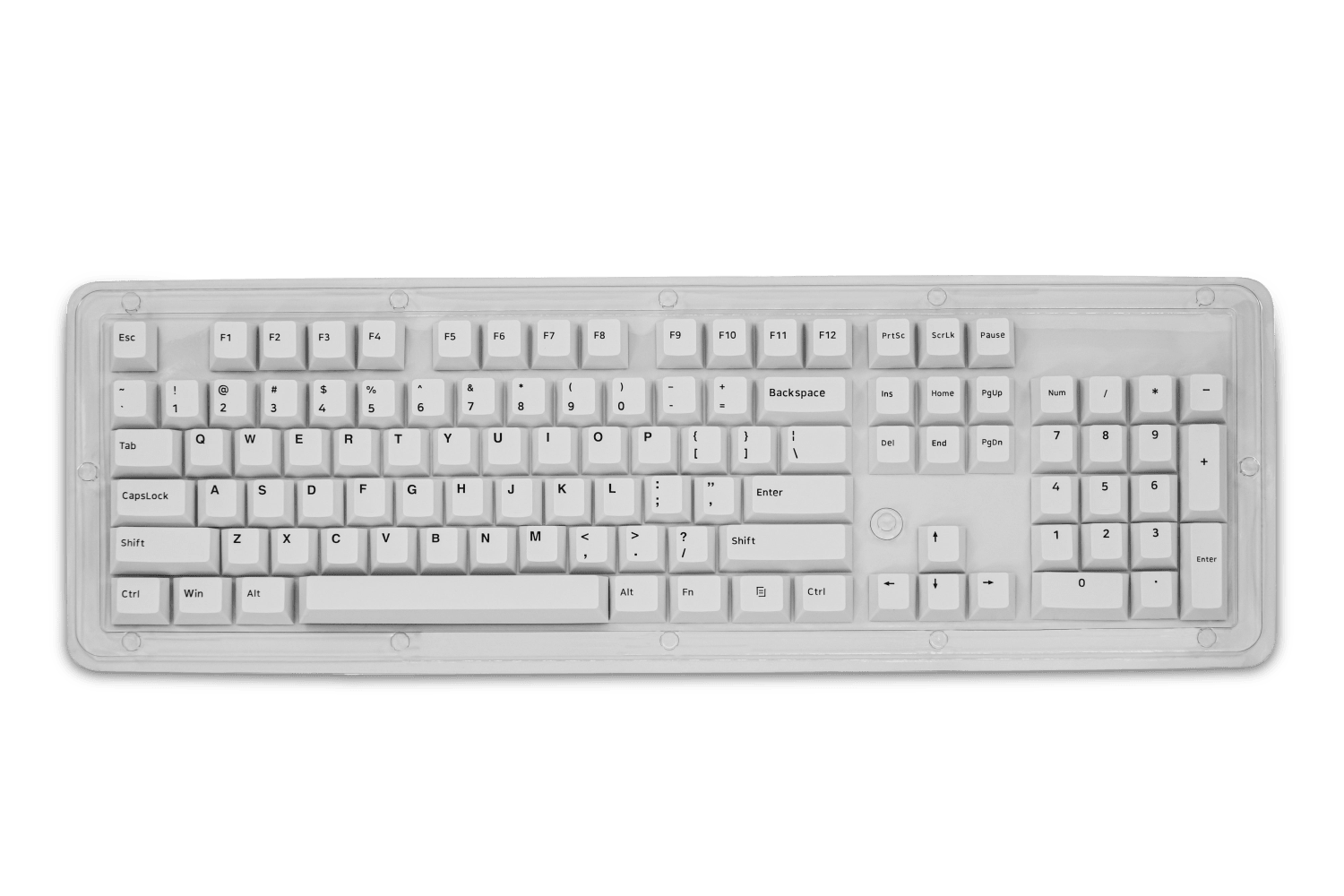 PolyCaps Black-on-White Double-shot PBT Keycaps | Kinetic Labs