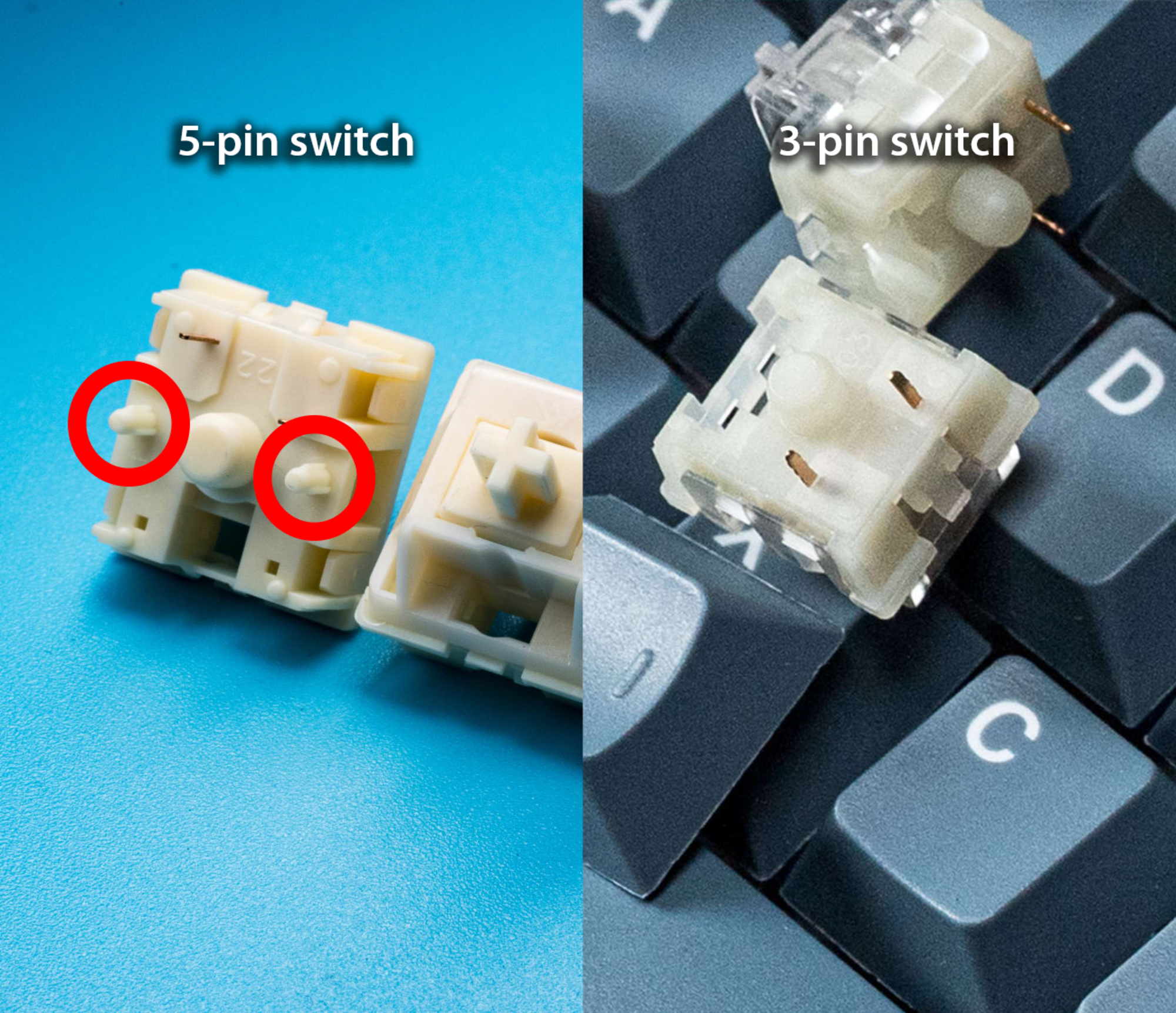 5-pin vs 3-pin Switch
