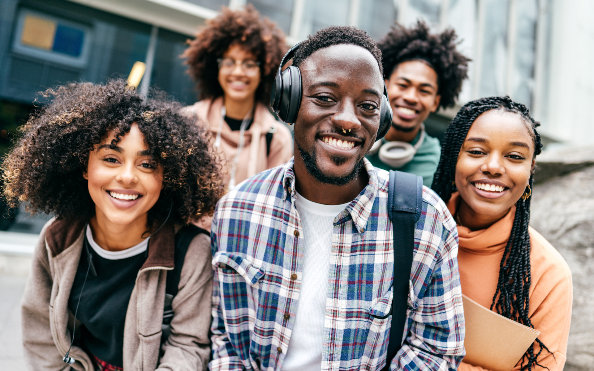 students happy to be in college