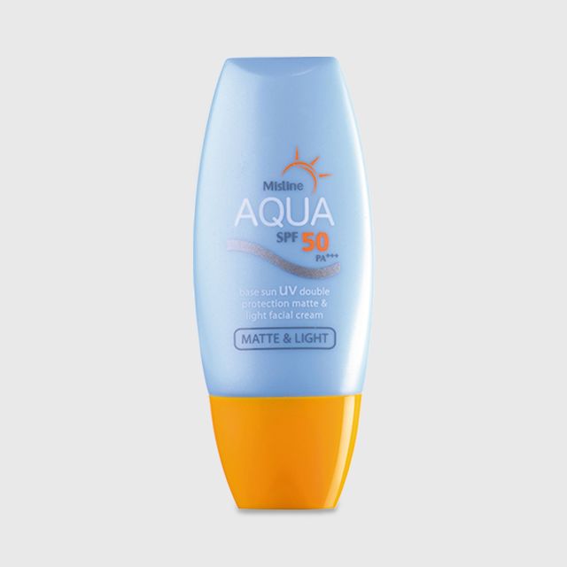 Mistine Aqua Base Sun Uv Double Protection Matte & Light Facial Cream SPF50 PA+++ 40ml.