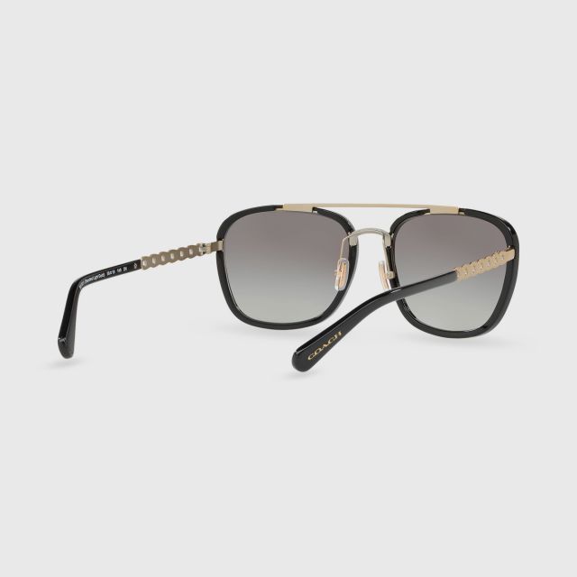 COACH Sanded Light Gold Grey Gradient Female Sunglasses