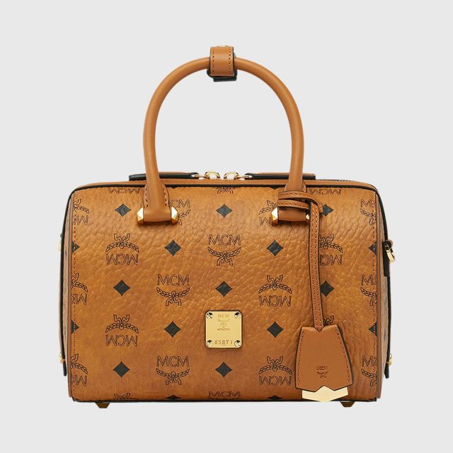 MCM ESSENTIAL VISETOS ORIGINAL BOSTON - Cognac