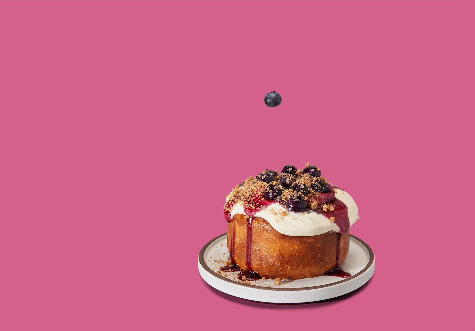 BLUEBERRY CRUMBLE CINNAMON ROLL