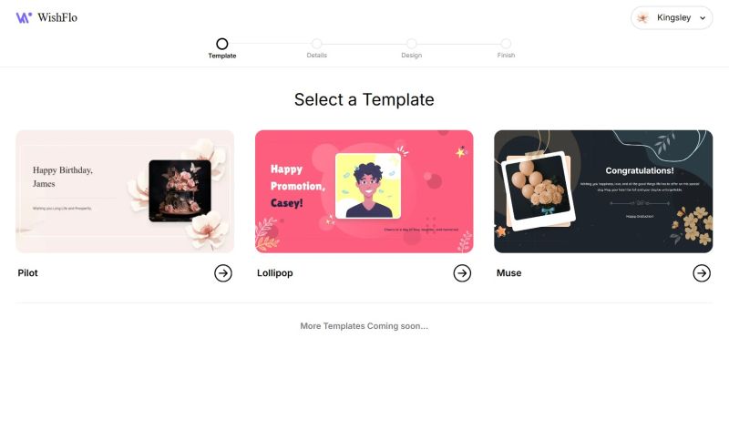 Create Wishflo Page - Select Template