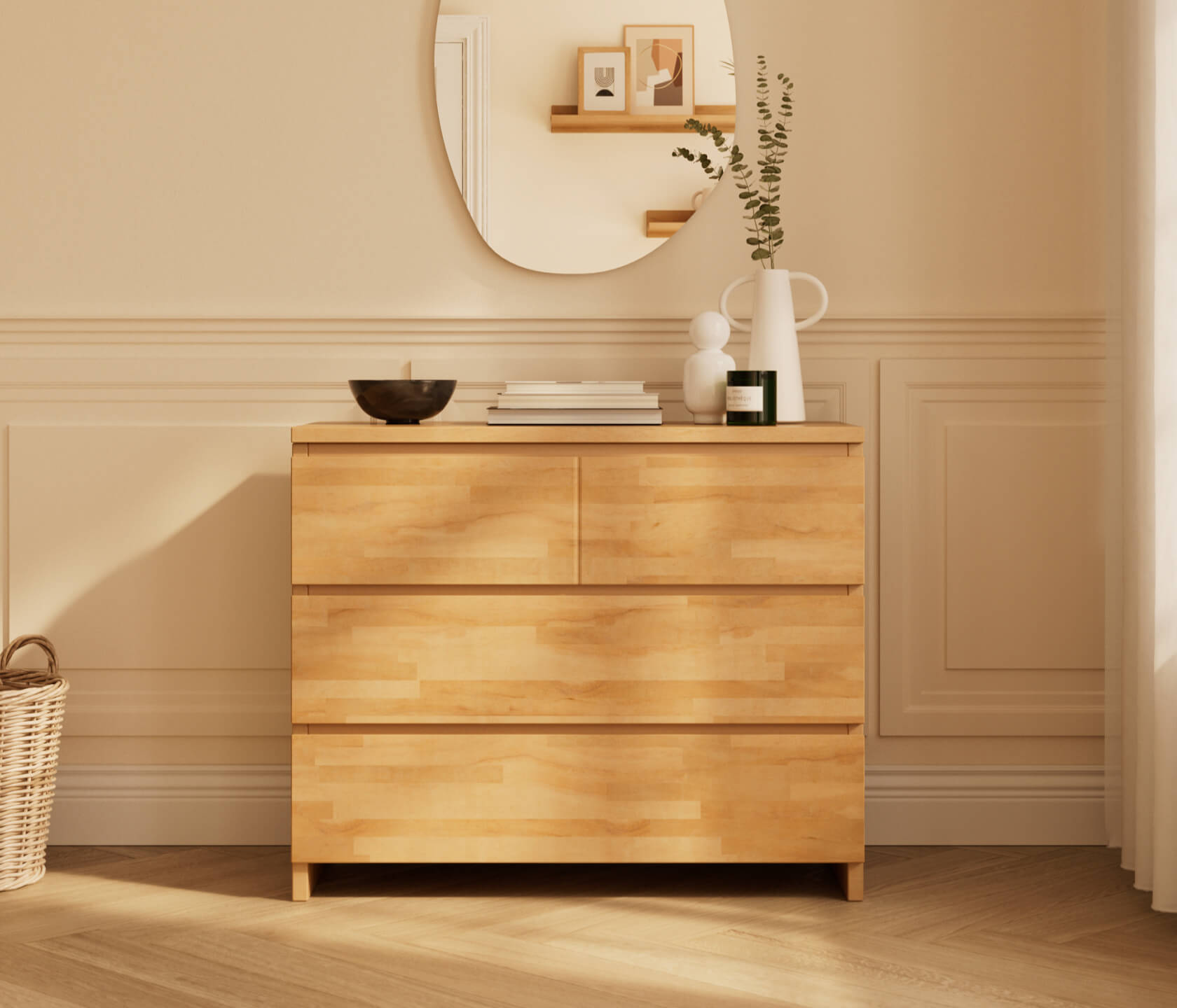 Commode en bois massif AVA Kipli – Hêtre français PEFC