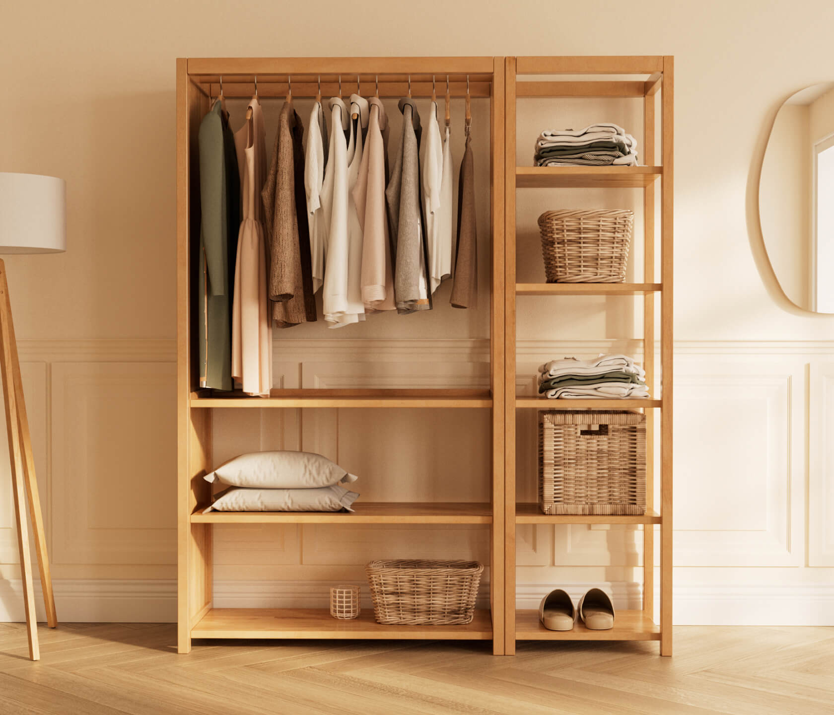 Dressing ouvert pas cher en bois effet bambou - ISALYS