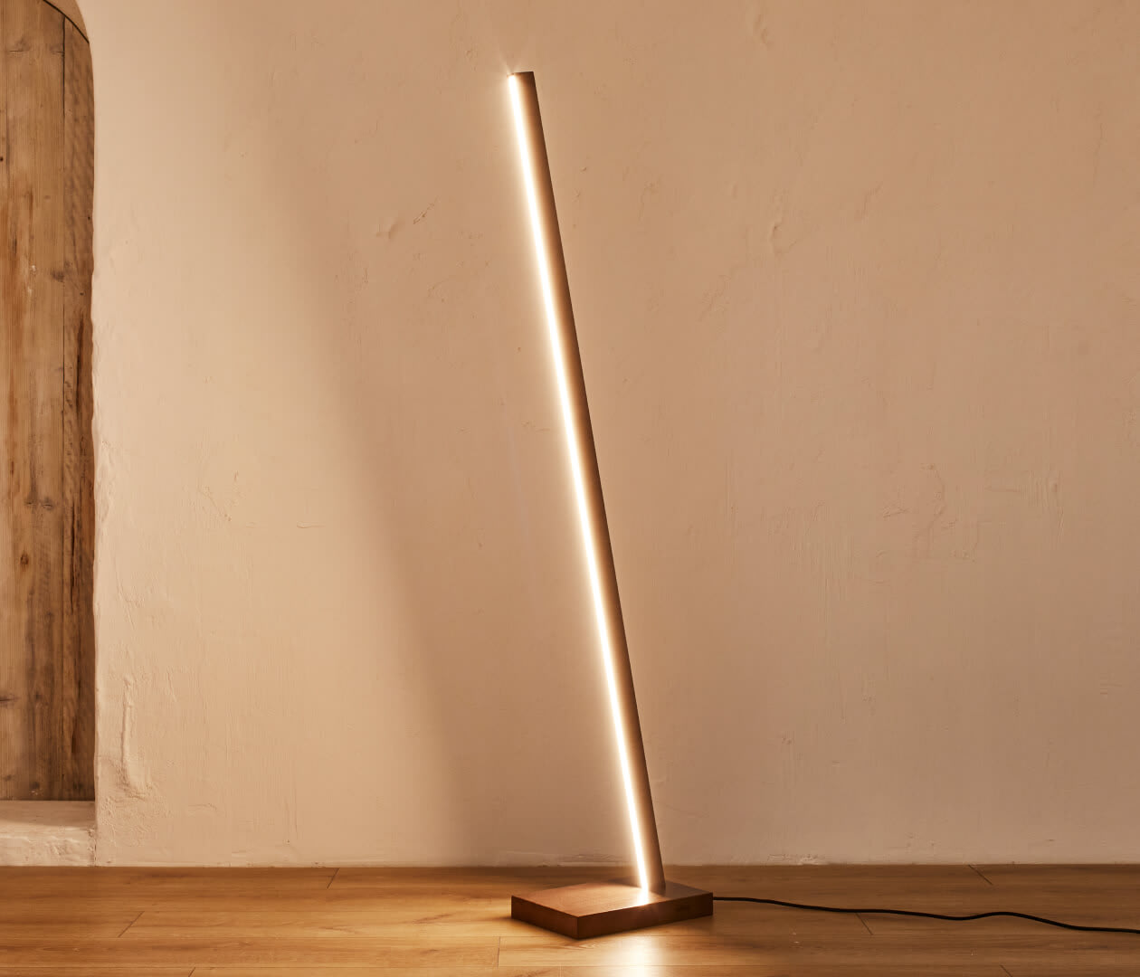 Lampadaire LED Regent Fabas Luce - Acier Brossé - Moderne