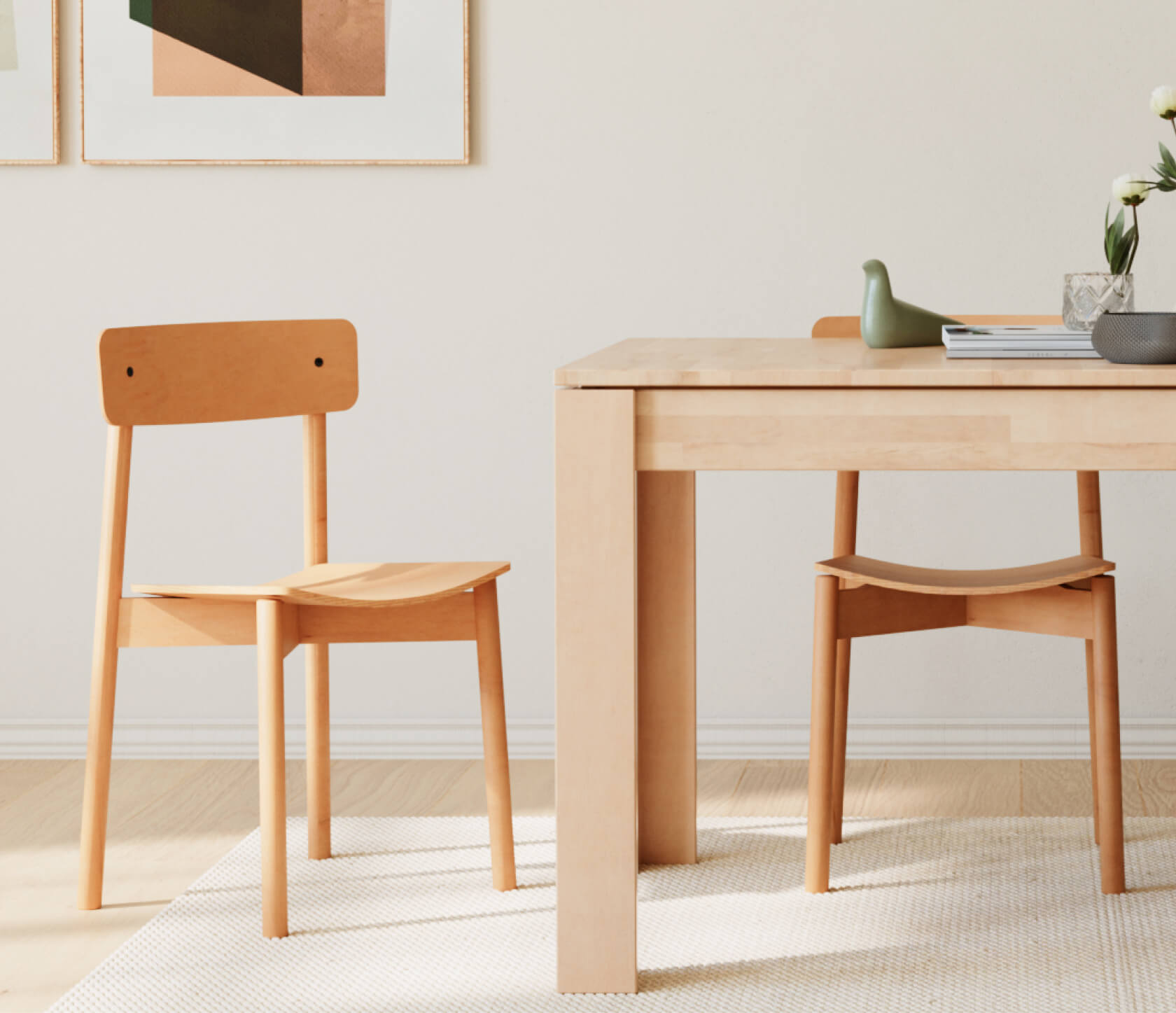 Ensemble table et chaises en bois massif MAIA – Fabriqué en France