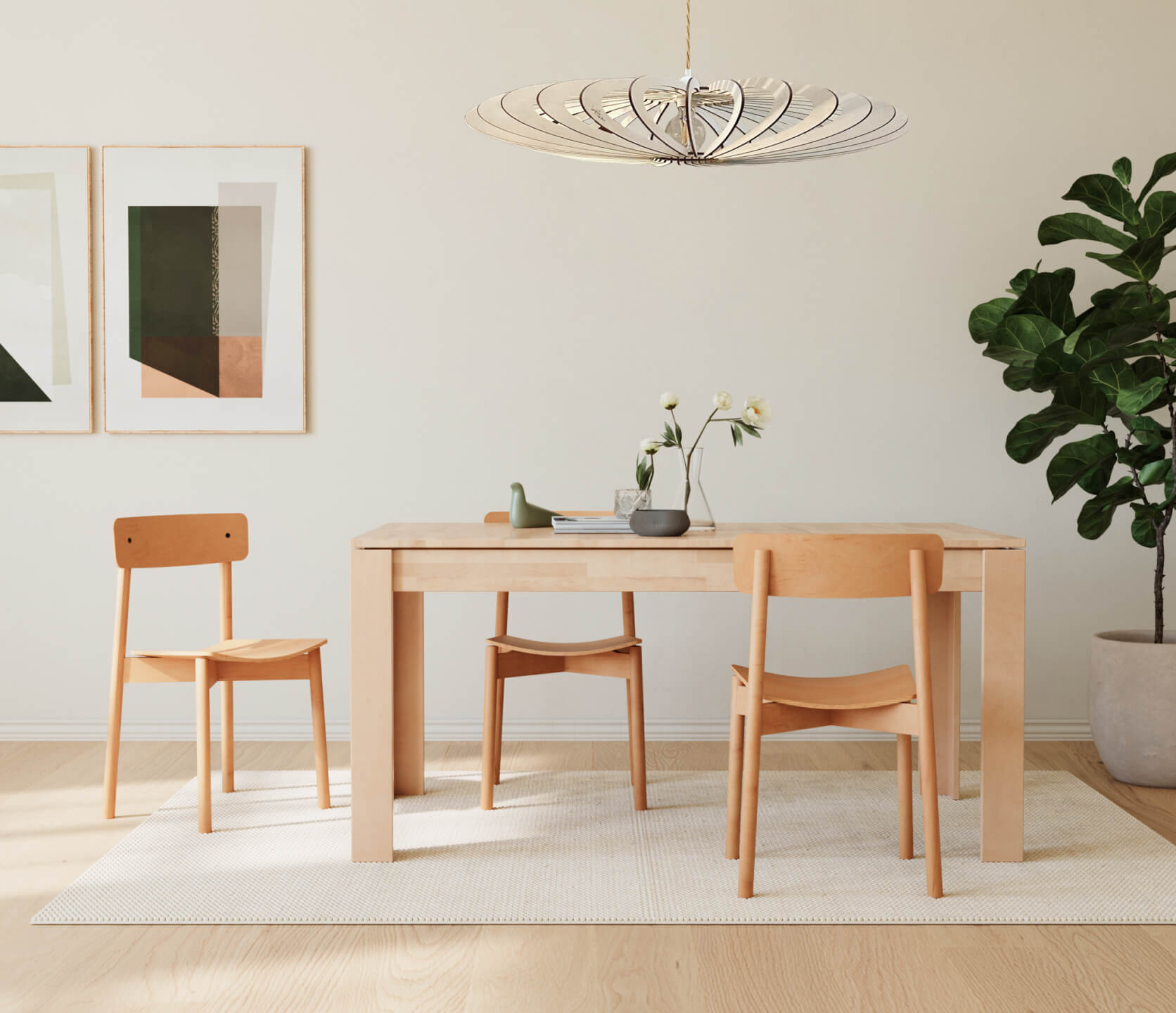 Ensemble salle à manger de 2 personnes - 1 table et 2 Chaises