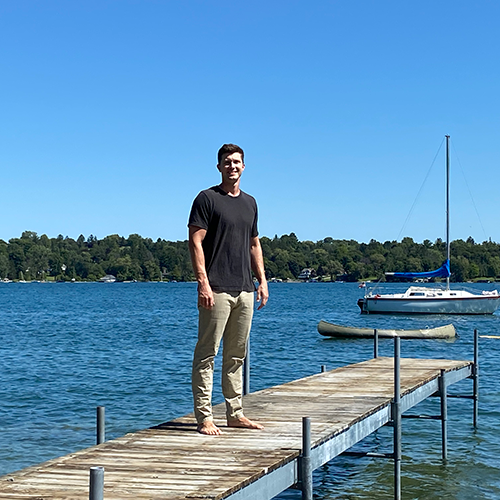 Heather Gaglione standing on a pier.