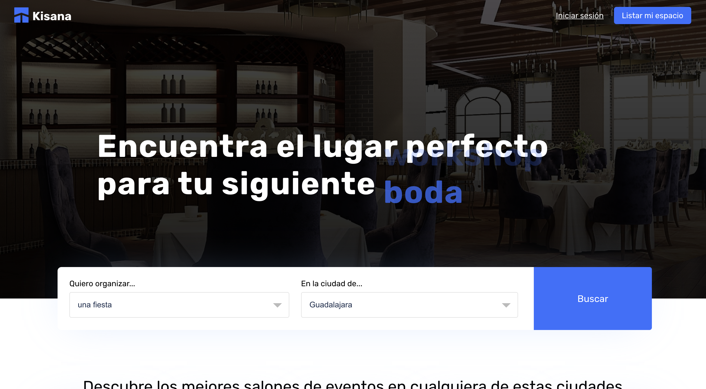 Image of landing page for kisana.mx