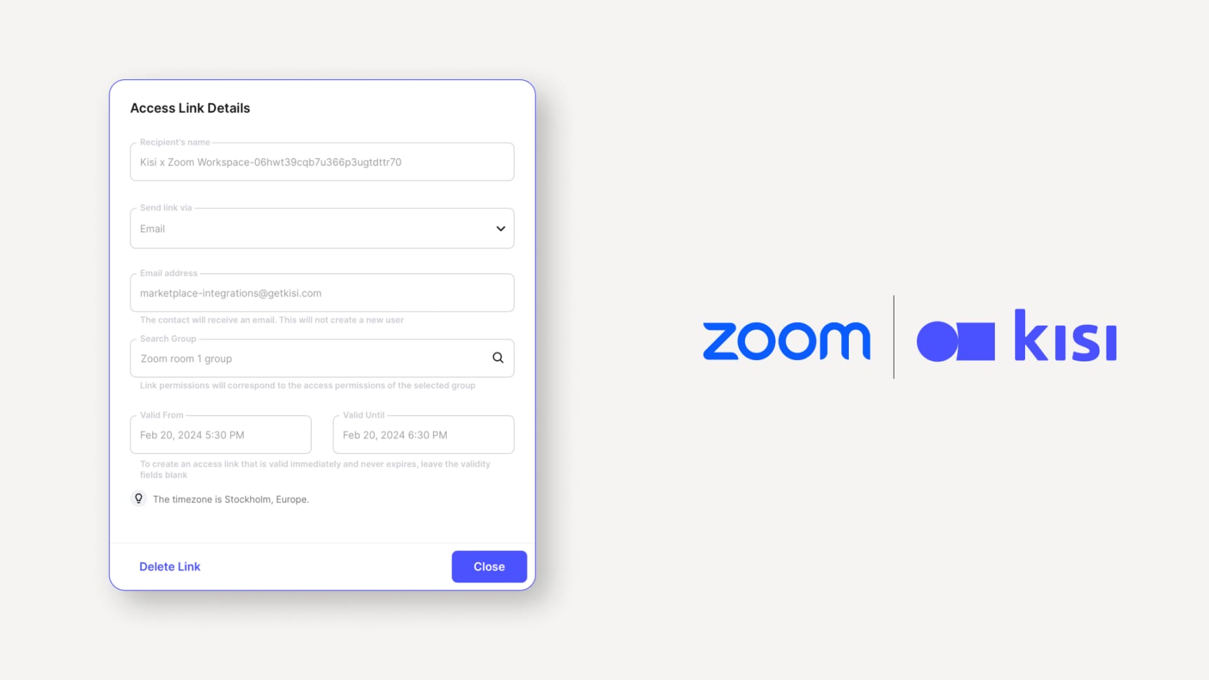 Zoom x Kisi integration update
