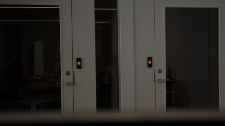 Commercial security system restricting unauthorised visitors from entering for enhanced business security